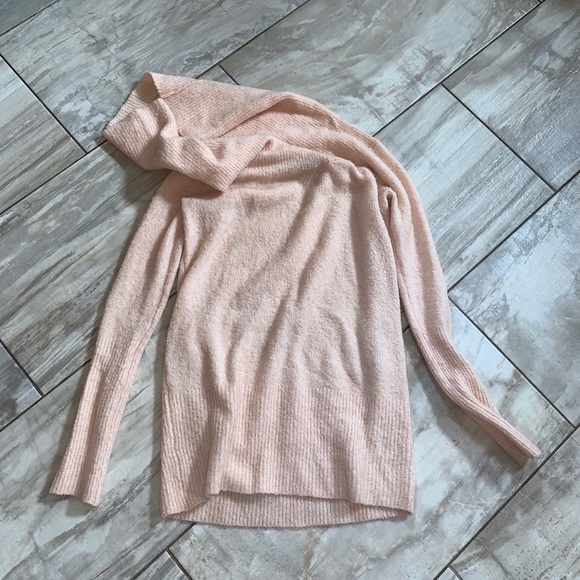 Trouve Cowl Neck Off the Shoulder Sweater In Blush - Picture 8 of 8